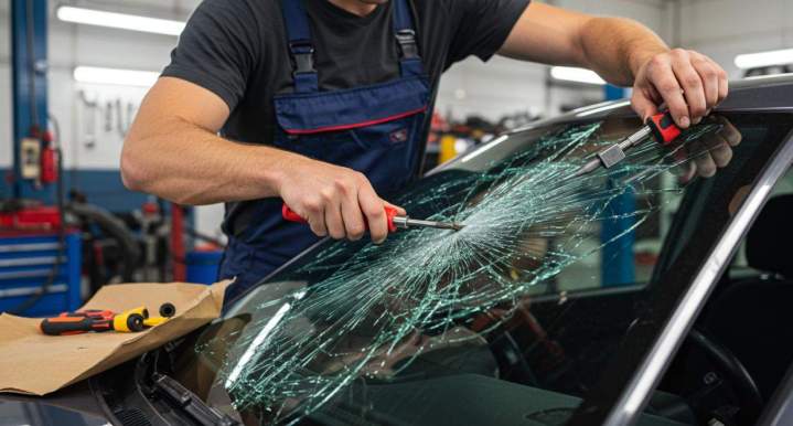 remplacer un pare brise fissuré
